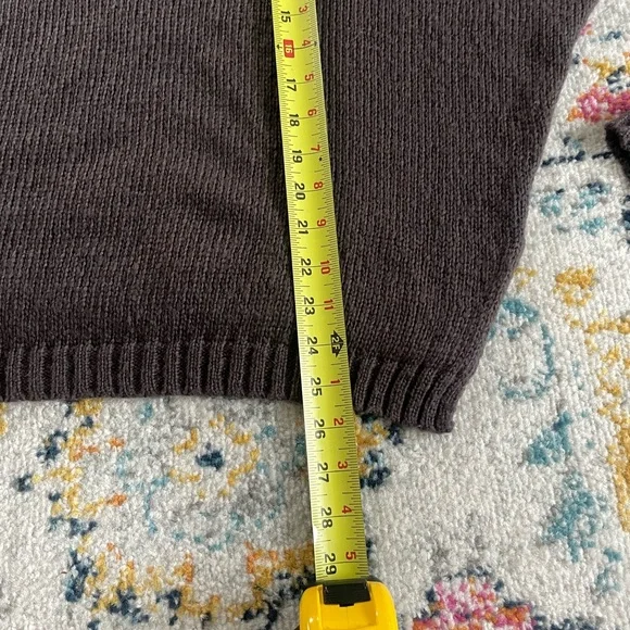 Wooden Ships Drop Shoulder Wool Mohair Tiger Sweater Brown Metallic - Picture 7 of 7